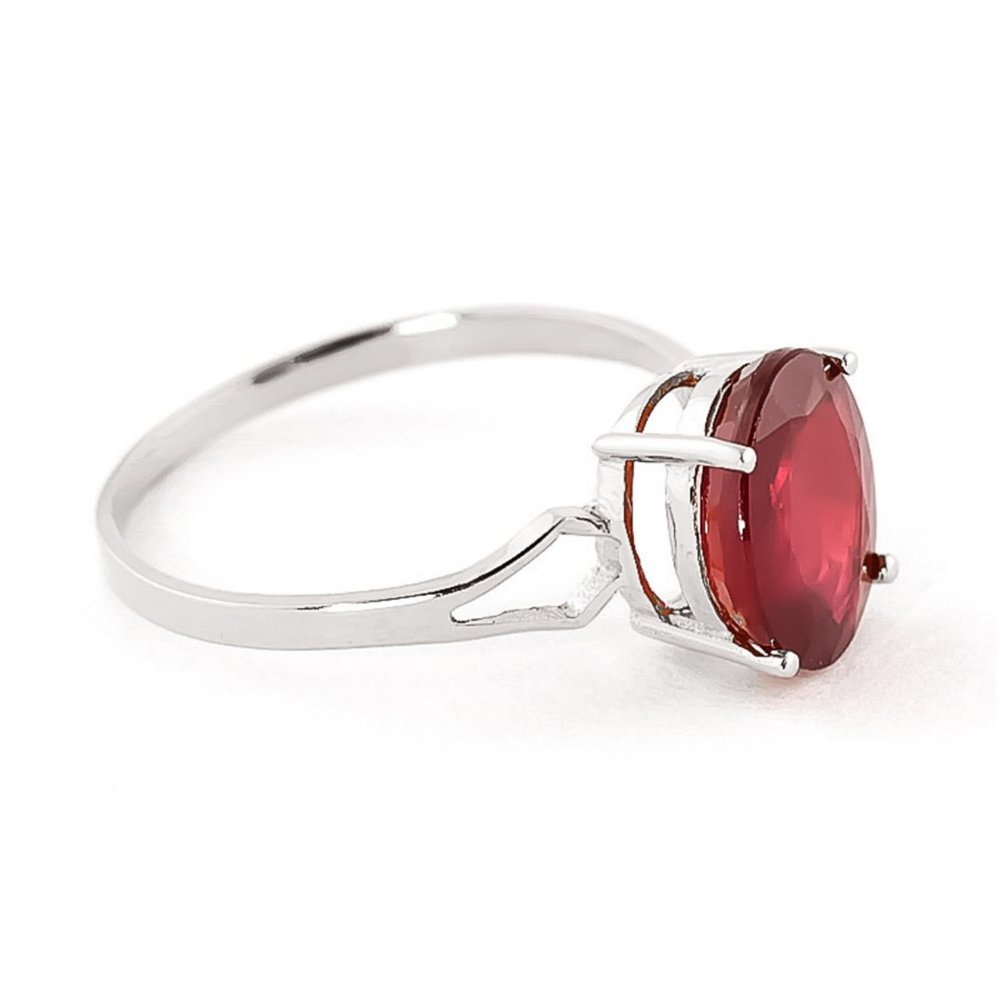 14K. SOLID GOLD RING WITH NATURAL OVAL RUBY - Picture 1 of 8